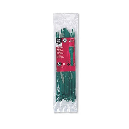 Ecm Industries Cable Tie, 8 in L, 2 in Max Bundle Dia., Green, Nylon 6/6, 75 lb Strength 45-308G